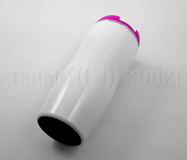 Kubek termiczny 350 ml LADY (biało-różowy)