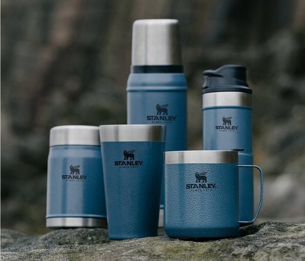 Kubek termiczny Stanley 350 ml TRIGGER ACTION TRAVEL MUG niebieski Hammertone Lake