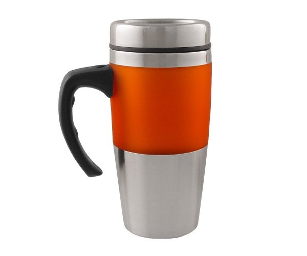 Kubek termiczny rączką 420 ml VIP pomarańczowy warm ray