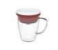Kubek z zaparzaczem do kawy 350 ml PAO Duo Dripper (biało-czerwony) 