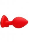 Diamond Heart Butt Plug - Regular - Red