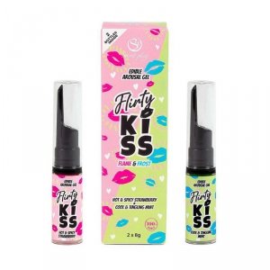 FLIRTY KISS EDIBLE AROUSAL GEL - STRAWBERRY AND MINT