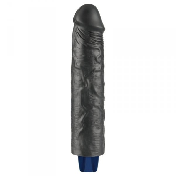 9.5" REAL SOFTEE Rechargeable TPE Vibrating Dildo(Black