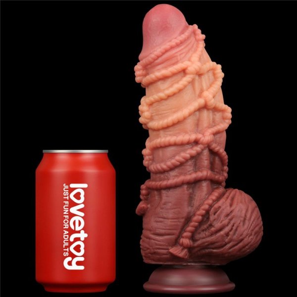 9.5&#039;&#039; Dual layered Platinum Silicone Cock with Rope