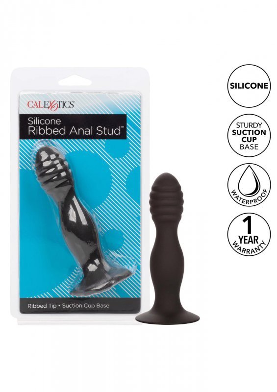 Ribbed Anal Stud Black