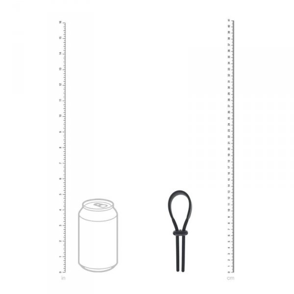 Wide Adjustable Silicone Lasso Cockring - 5mm - Black