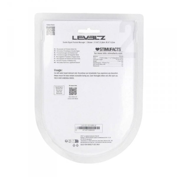 Double Ripple Silicone Prostate Massager - Black