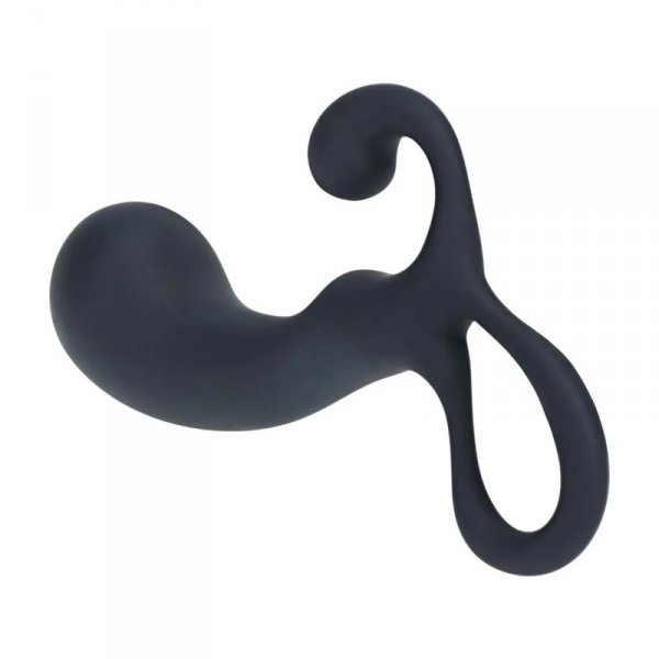 Bulb with Loop Silicone Prostate Massager - S - Black
