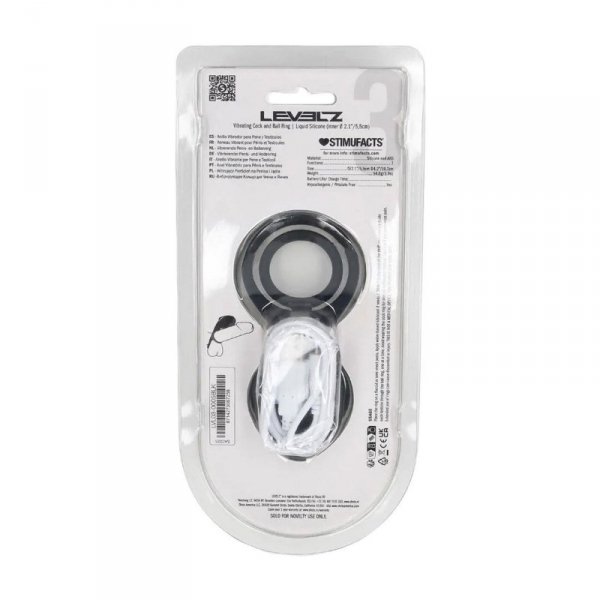 Vibrating Cock and Ball Ring with Winged Stimulator - Black