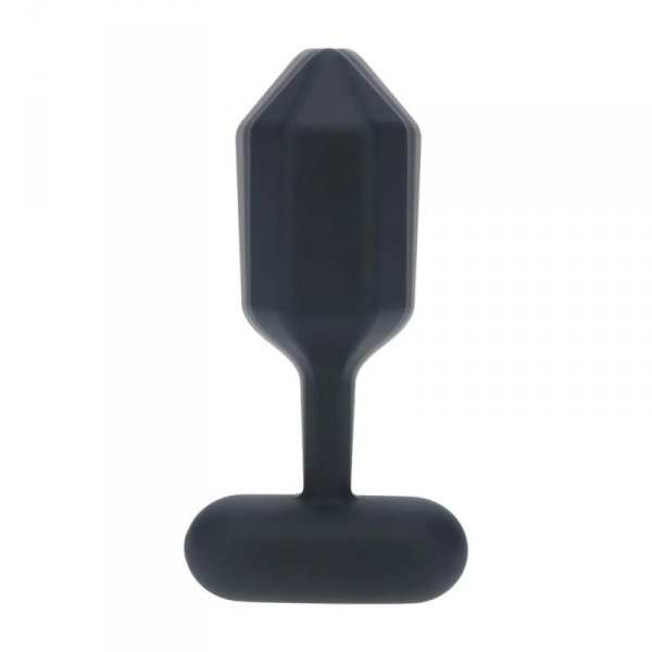 Hexagonal Vibrating Silicone Anal Plug - S - Black