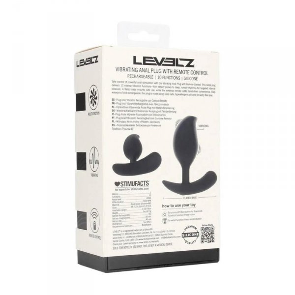 Remote Control Vibrating Liquid Silicone Anal Plug - Black