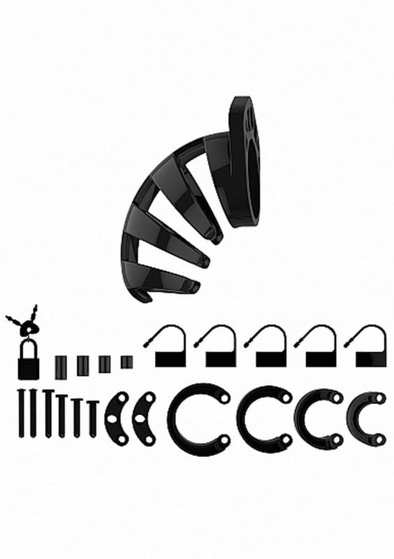 Model 02 - Chastity - 3.5&quot;&quot; - Cock Cage - Black