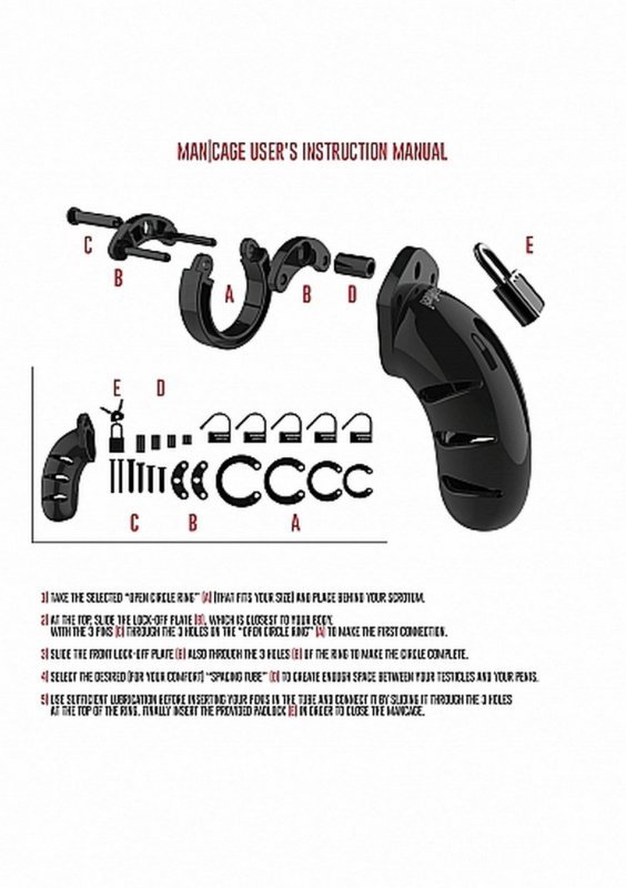 Model 03 - Chastity - 4.5&quot;&quot; - Cock Cage - Black