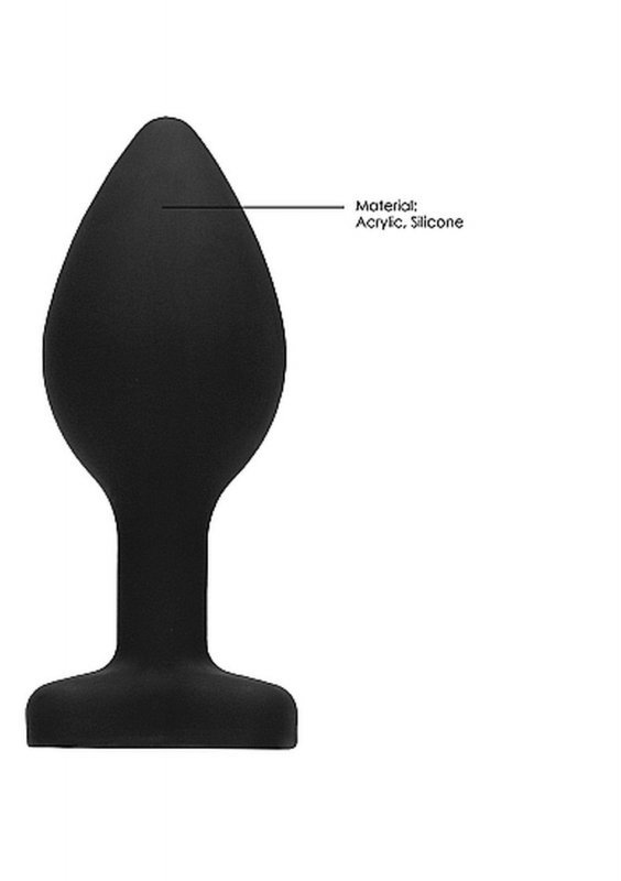 Diamond Heart Butt Plug - Regular - Black