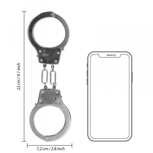 Metal Hand Cuffs - Silver