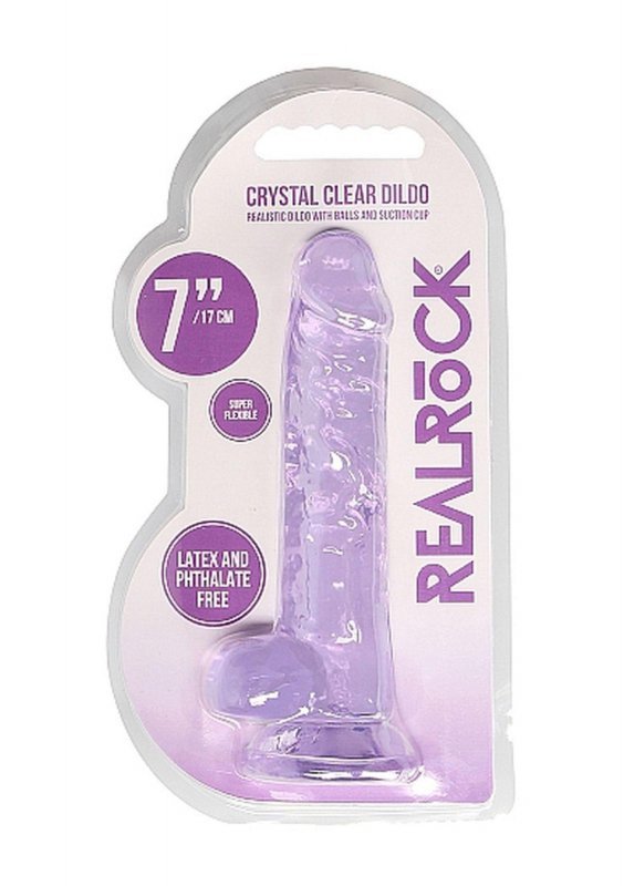 7&quot;&quot; / 18 cm Realistic Dildo With Balls - Purple