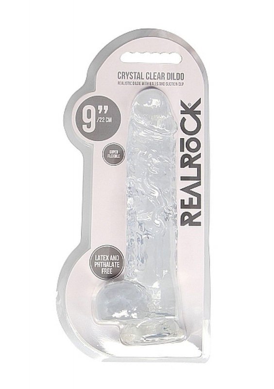 9&quot;&quot; / 23 cm Realistic Dildo With Balls - Transparent
