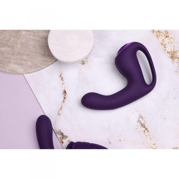Riko - Rechargeable Triple Action Vibrator with Advanced Finger Motion & Pulse Wave Stimulator – Purple