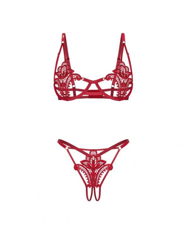 Luise Sublim Red komplet 2-częściowy otwarty L/XL