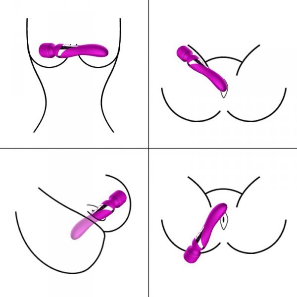 Stymulator-Silicone Dual Massager USB 7+7 Function Purple