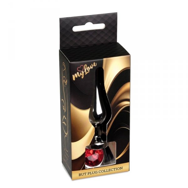 MyLove Toys - Jewellery Dark Silver BUTT PLUG- Red