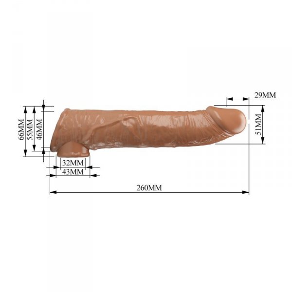 Pretty Love Extension Penis Sleeve with Modular Length Blocks – Dark Brown – 26 cm