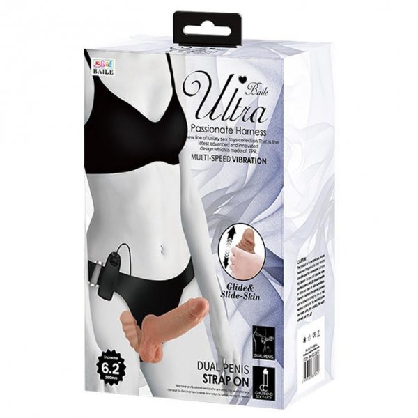 BAILE- Ultra Passionate Harness Dual Penis 6,2&#039;&#039;