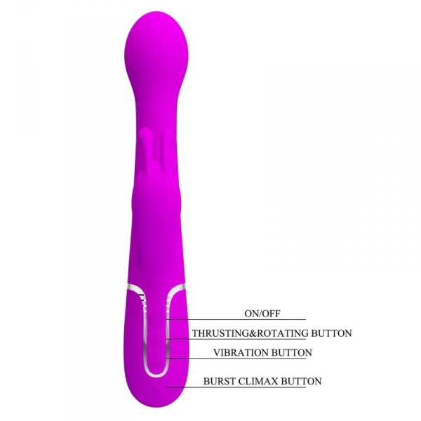 PRETTY LOVE - Dejon Twinkled Tenderness Purple, 7 vibration functions 4 thrusting settings 4 rotation functions