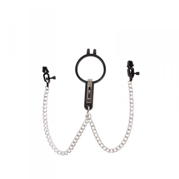 Humiliate Mouth Spreader with Nipple Clamps