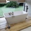 Wanna wolnostojąca prostokątna Cersanit Crea 162x72 syfon chrom