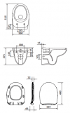 Miska WC zawieszana CERSANIA SimpleOn deska duroplast S701-453