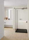Brodzik kwadratowy posadzkowy Schedline Sharper czarny kamień 90x90