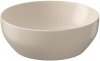 Umywalka ceramiczna nablatowa Larga okrągła 40 cm beżowy mat + korek