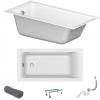 Wanna prostokątna Larga SLIM 160x75 cm + syfon clik-clack