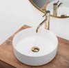 Umywalka ceramiczna nablatowa okrągła REA SAMI MARBLE MAT biała marmur