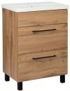 Zestaw szafka z umywalką Astor SOL WOTAN 60 cm szuflady czarne uchwyty
