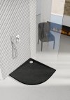 Brodzik półokrągły kompozytowy  Schedline LIBRA Black Stone 90x90