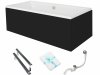 BESCO Wanna 180x80 Quadro z czarną obudową + Syfon