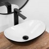 Umywalka ceramiczna nablatowa REA ROYAL MINI BLACK WHITE czarna biała