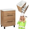 Zestaw szafka z umywalką Astor SOL WOTAN 60 cm szuflady czarne uchwyty