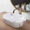Umywalka ceramiczna nablatowa REA AMELIA mini aiax shiny imitacja kamienia