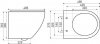 Stelaż WC + Przycisk M575+ Miska WC wisząca bez kołnierza DELOS + deska duroplast wolnoopadająca SLIM