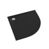 Brodzik półokrągły kompozytowy  Schedline LIBRA Black Stone 90x90
