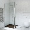 Ścianka prysznicowa narożna z ścianką ruchomą Easy In 100 cm, szkło transparentne