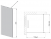Invena ścianka walk-in 120x200 grafitowa szkło 8 mm hartowane czarny profil