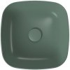 Umywalka ceramiczna nablatowa Larga kwadratowa 38x38 cm zielony mat