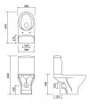 WC Kompakt 674 MODUO 43 CleanOn + deska MODUO SLIM WRAP wolnoopadająca