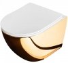 Misa WC wisząca Carlo Mini Gold/White  + deska wolnoopadająca REA-C0669