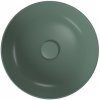 Umywalka ceramiczna nablatowa Larga okrągła 40 cm zielony mat + korek