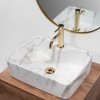 Umywalka ceramiczna nablatowa prostokątna REA KELLY MARMO imitacja marmuru